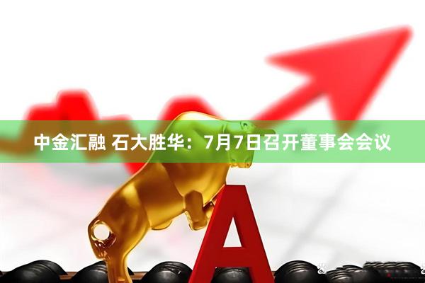 中金汇融 石大胜华：7月7日召开董事会会议