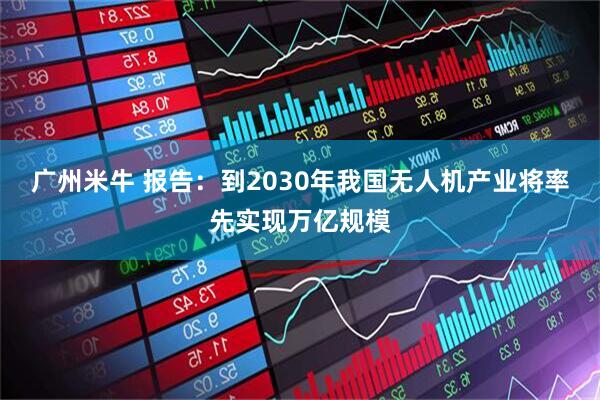 广州米牛 报告：到2030年我国无人机产业将率先实现万亿规模
